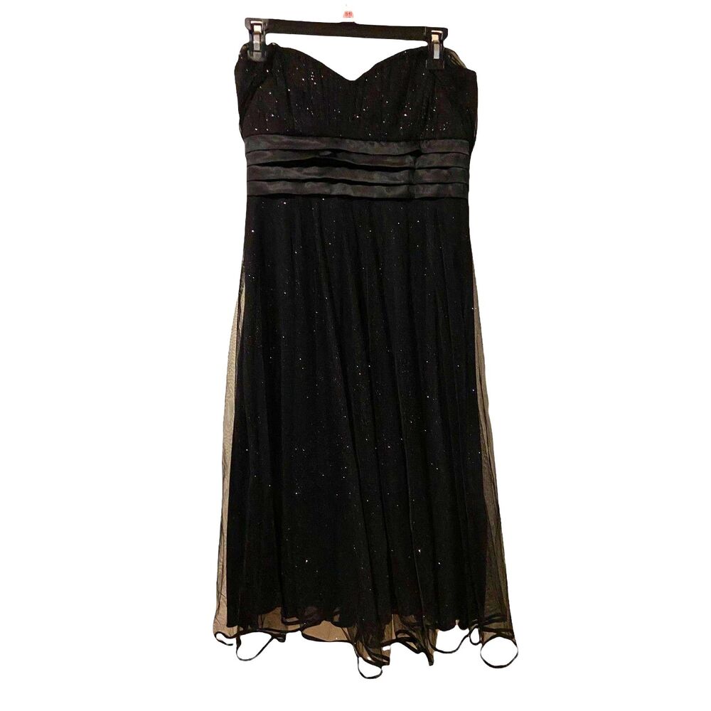 #3643 SPEECKLESS  Womens black strapless date party prom evening dress size 11